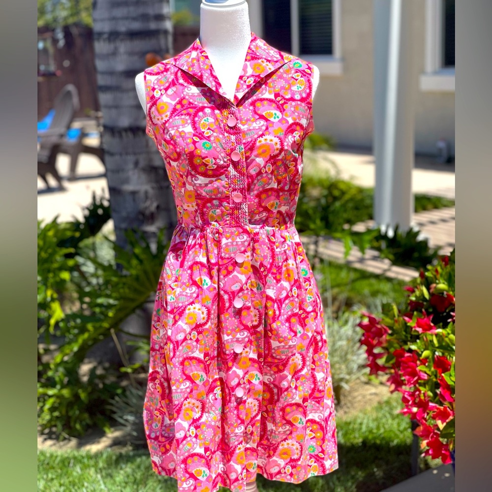 🩷 Vintage Pink Summer Dress S/M